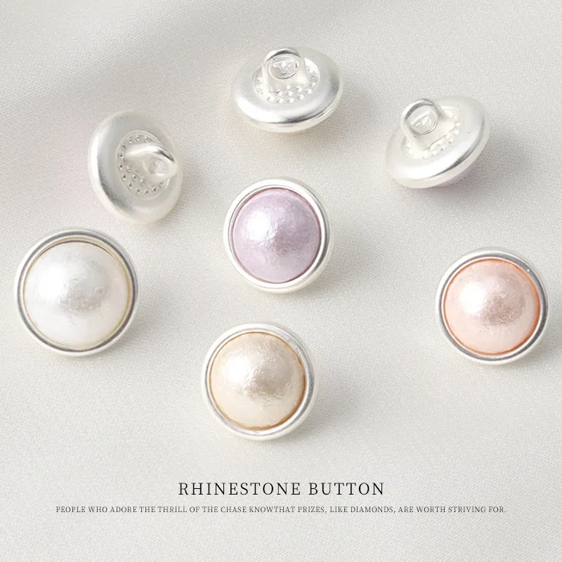 11mm Metal Pearl Mushroom Shank Button for Shirts 24 Pack