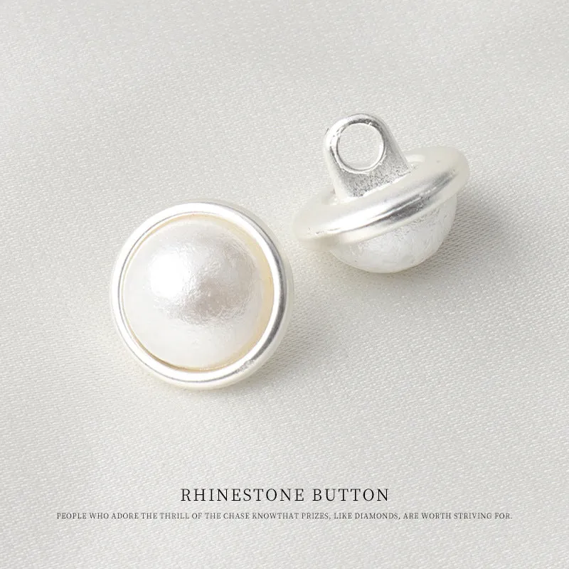 11mm Metal Pearl Mushroom Shank Button for Shirts 24 Pack