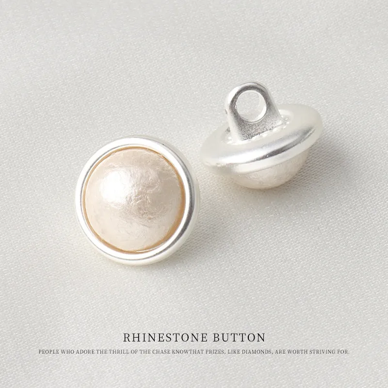 11mm Metal Pearl Mushroom Shank Button for Shirts 24 Pack