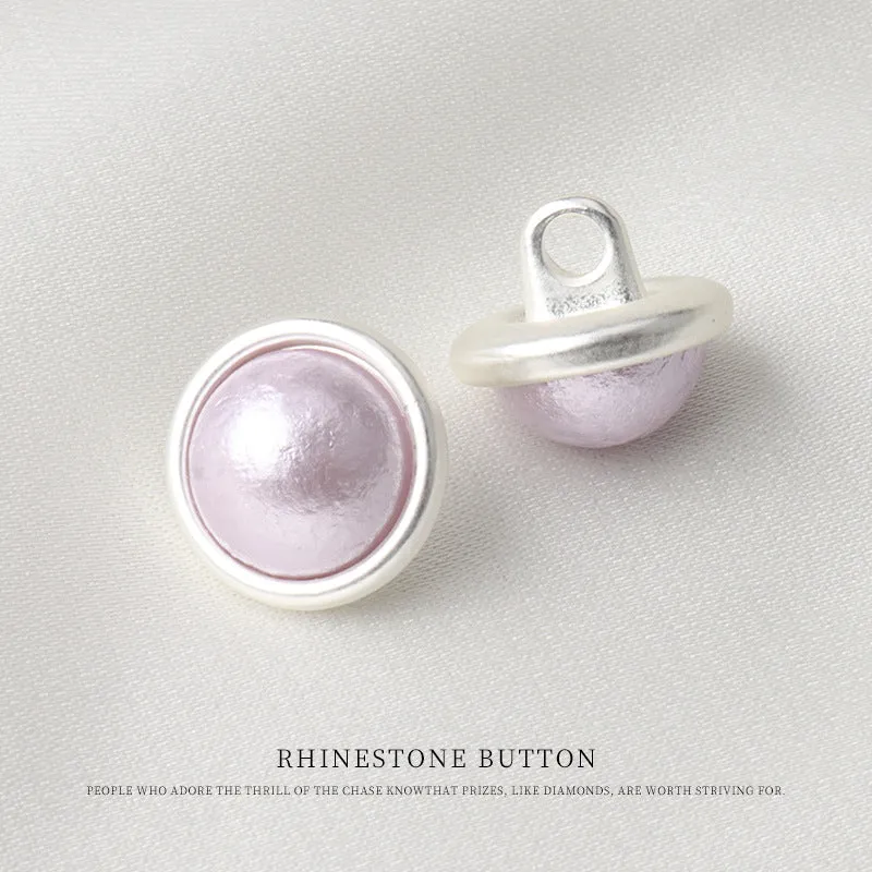 11mm Metal Pearl Mushroom Shank Button for Shirts 24 Pack