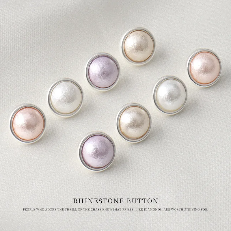 11mm Metal Pearl Mushroom Shank Button for Shirts 24 Pack