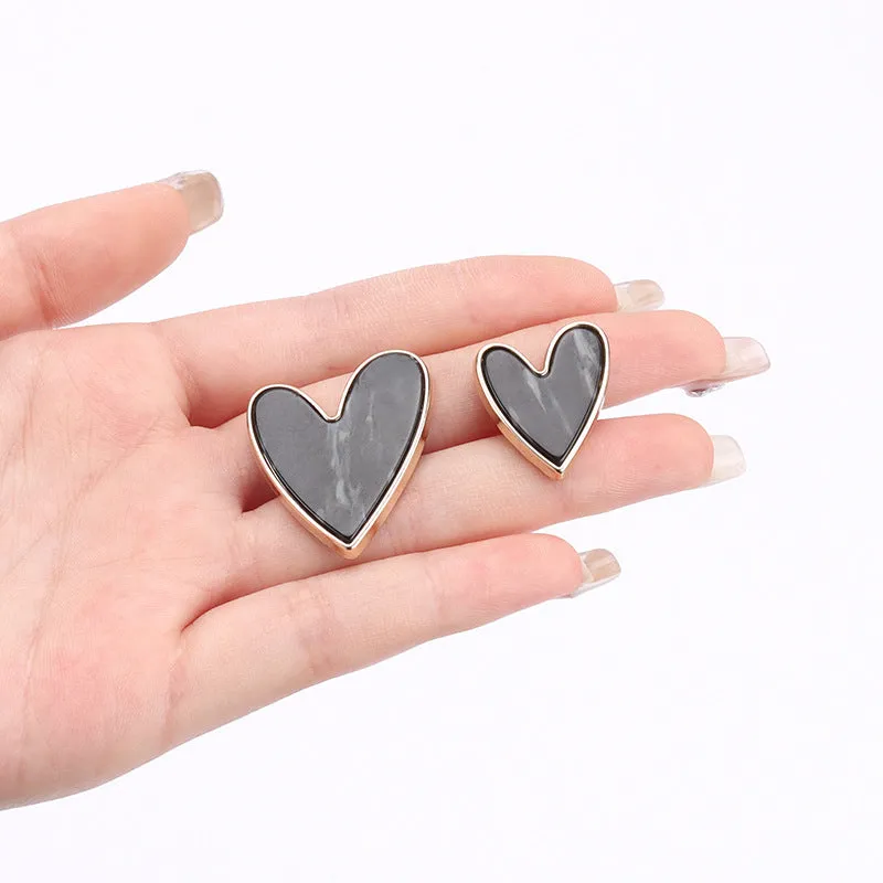 18/25mm Beige Black Heart Shaped Metal Shank Buttons for Women Coats 10pcs