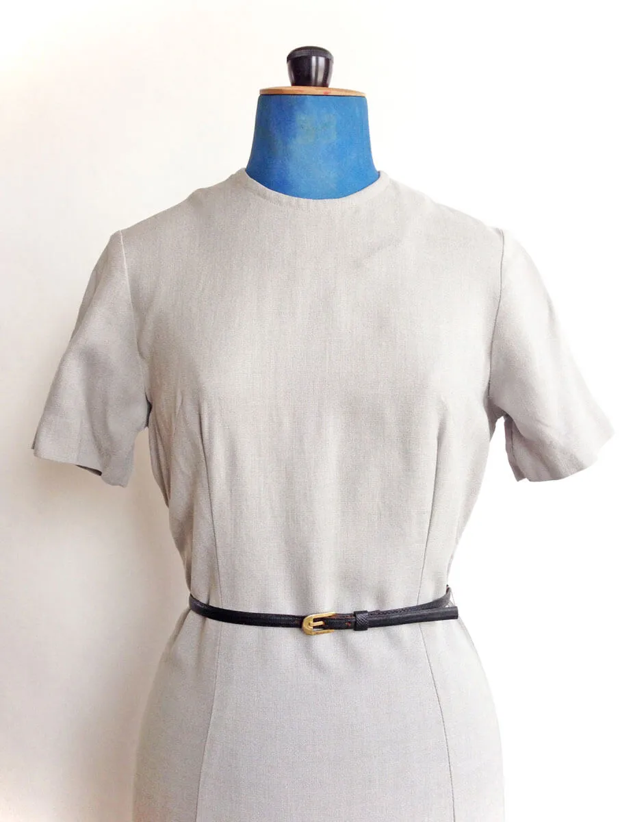 1950s Day Dress Grey Classic Sheath