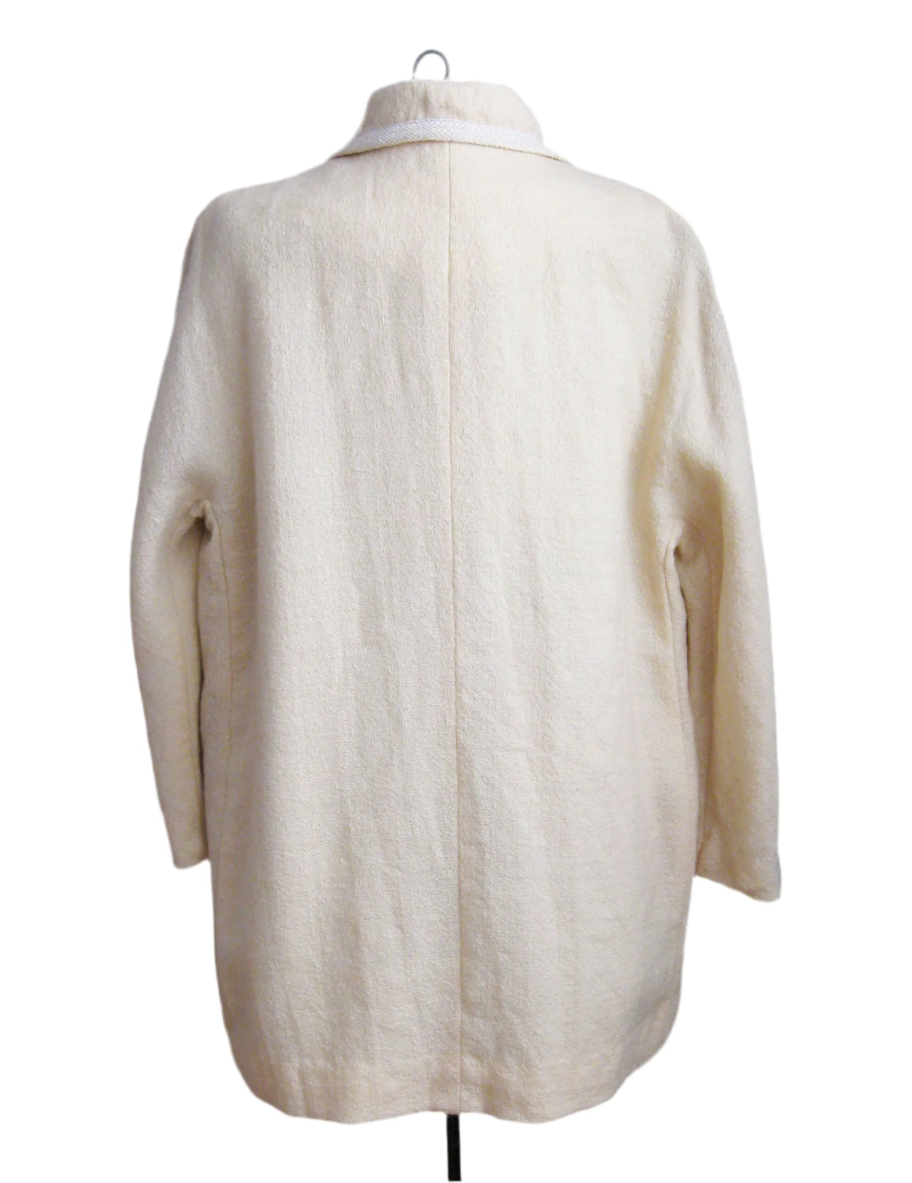 1960s Coat Cream Textured Wool