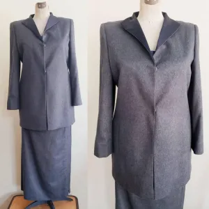 1980s 1990s Gianfranco Ferre Gray Wool Blazer / Size 8
