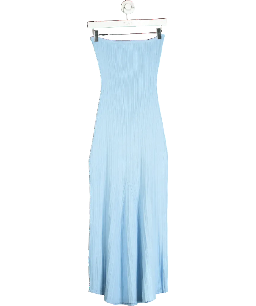 4th & Reckless Blue Henley Knit Bandeau Maxi Dress UK 10