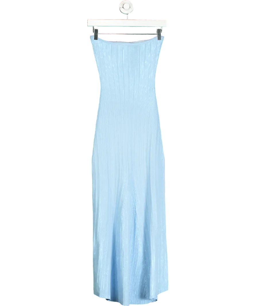 4th & Reckless Blue Henley Knit Bandeau Maxi Dress UK 10