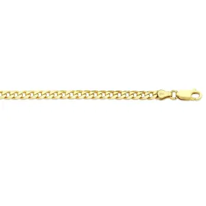 9ct Yellow Gold Solid Concave Curb Necklace 60cm