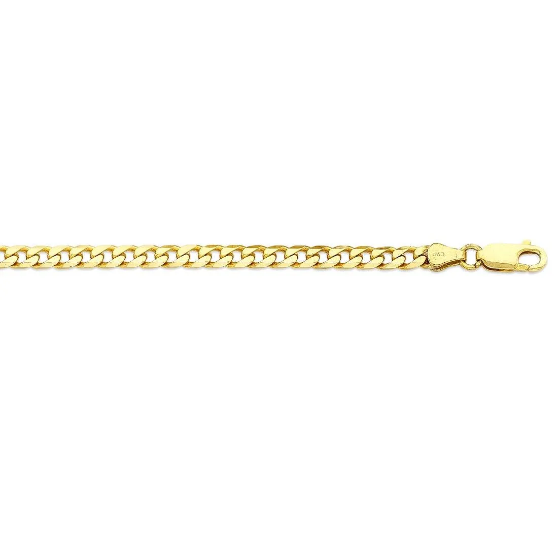 9ct Yellow Gold Solid Concave Curb Necklace