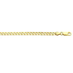 9ct Yellow Gold Solid Concave Curb Necklace