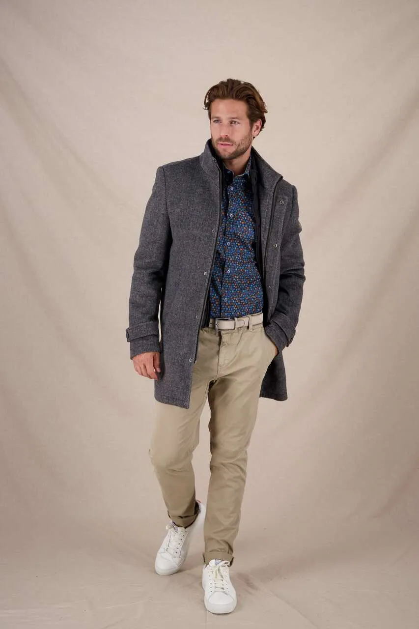 A Fish Named Fred - Funnel Neckcoat - Dark Gray