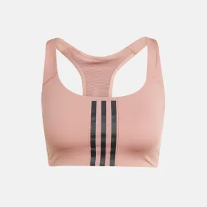 Adidas Powerimpact Training Medium-Support 3-Stripes Women's Bra -Warm Clay