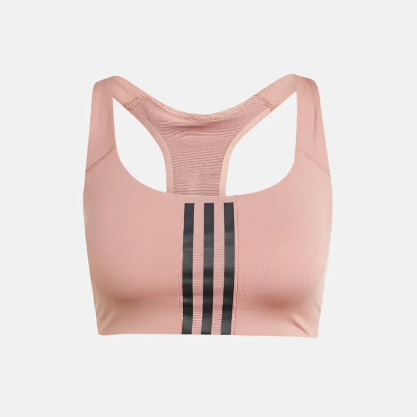 Adidas Powerimpact Training Medium-Support 3-Stripes Women's Bra -Warm Clay