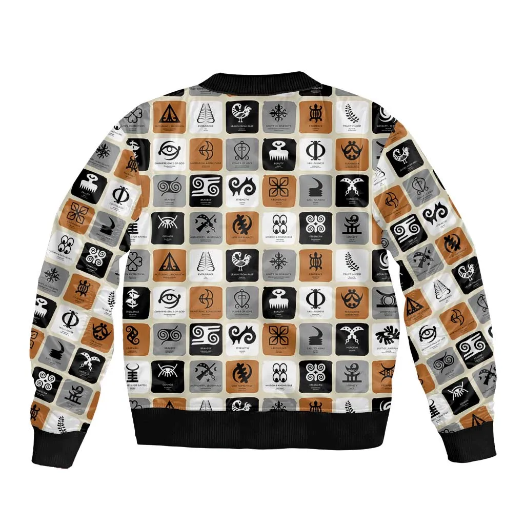 Adinkra Symbols Fashion Bomber Jacket DT02