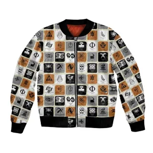 Adinkra Symbols Fashion Bomber Jacket DT02
