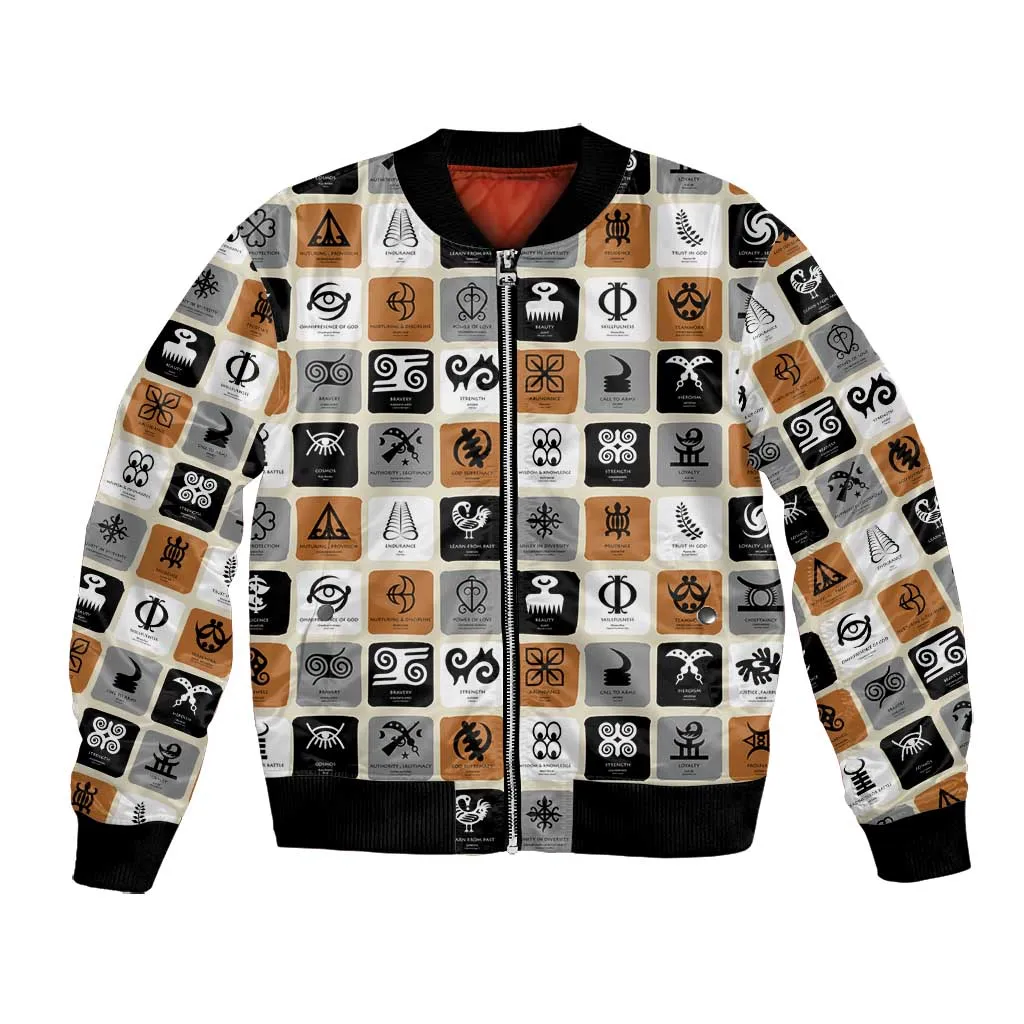 Adinkra Symbols Fashion Bomber Jacket DT02