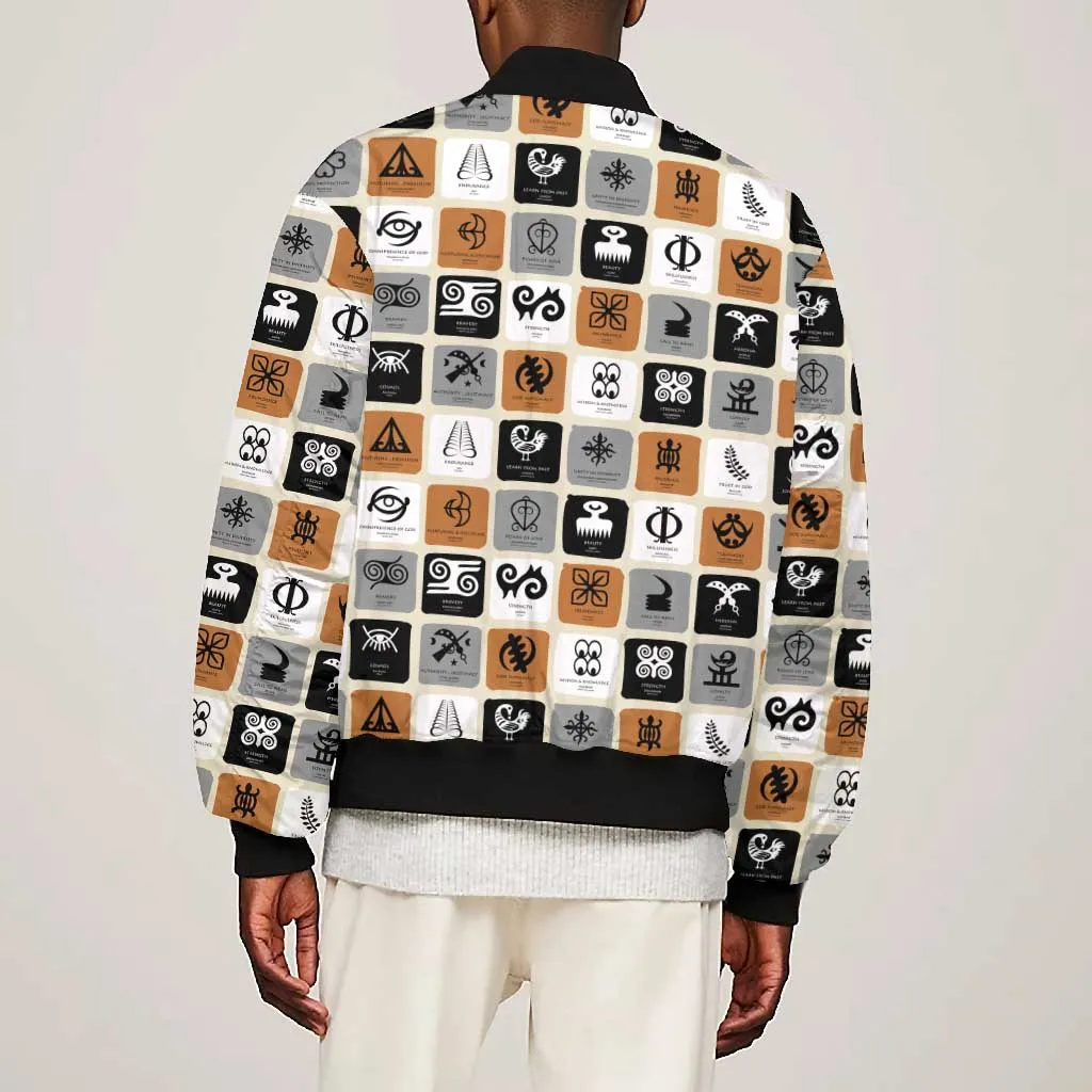 Adinkra Symbols Fashion Bomber Jacket DT02