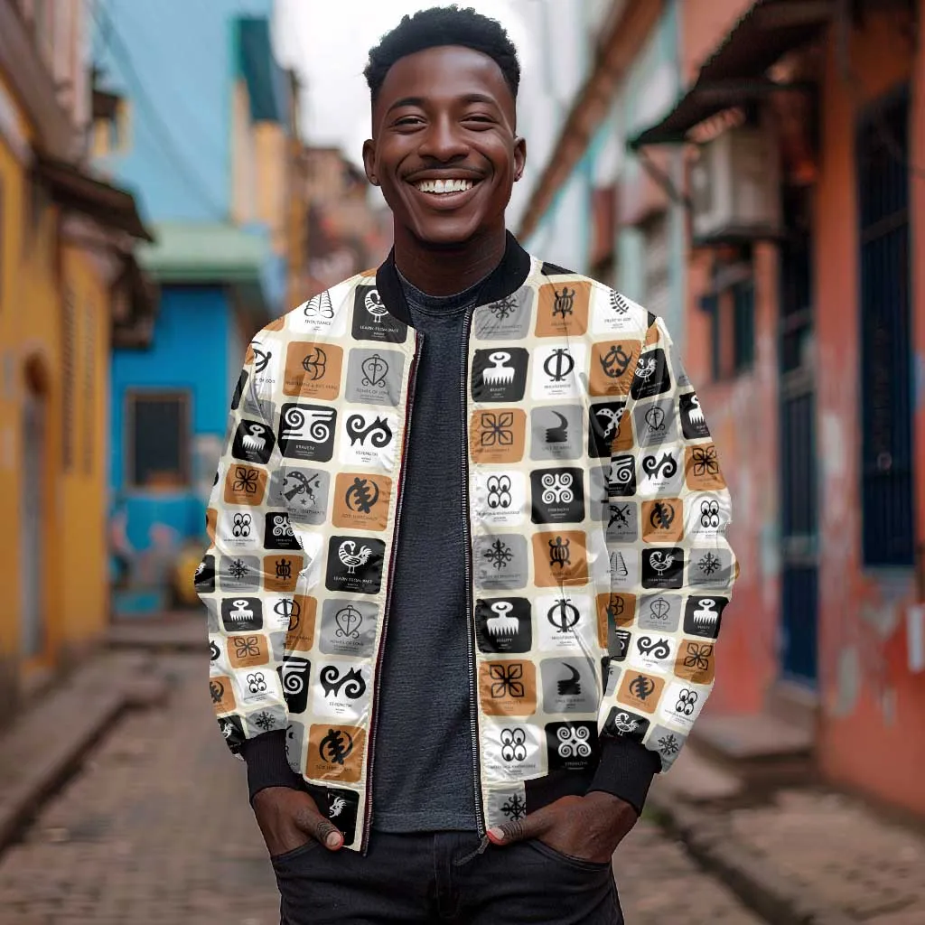 Adinkra Symbols Fashion Bomber Jacket DT02