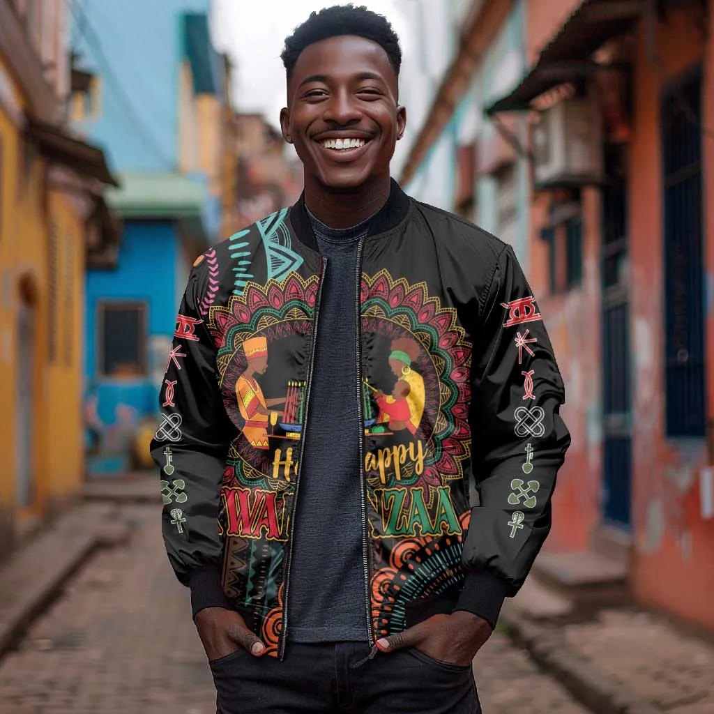 Africa Happy Kwanzaa Bomber Jacket Nguzo Saba LT7