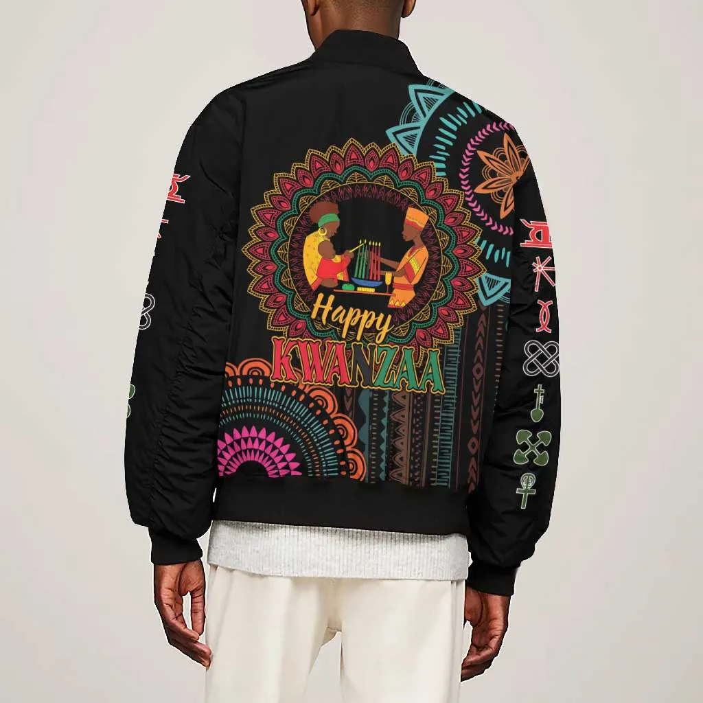 Africa Happy Kwanzaa Bomber Jacket Nguzo Saba LT7