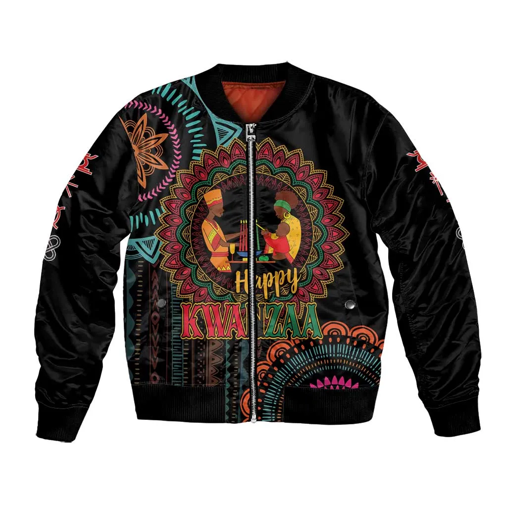 Africa Happy Kwanzaa Bomber Jacket Nguzo Saba LT7