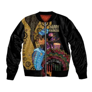 Africa Happy Kwanzaa Sleeve Zip Bomber Jacket Tribal Dance LT7