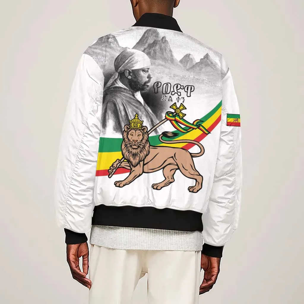 African Victory Menelik II Sleeve Zip Bomber Jacket Battle Of Adwa LT15