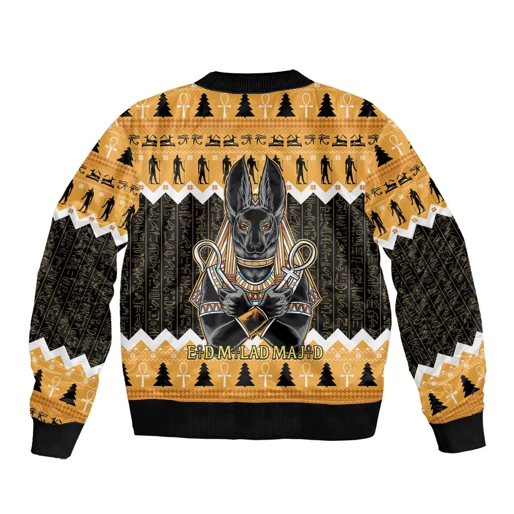 Afro Ancient Egyptian Bomber Jacket Anubis - Merry Christmas LT15