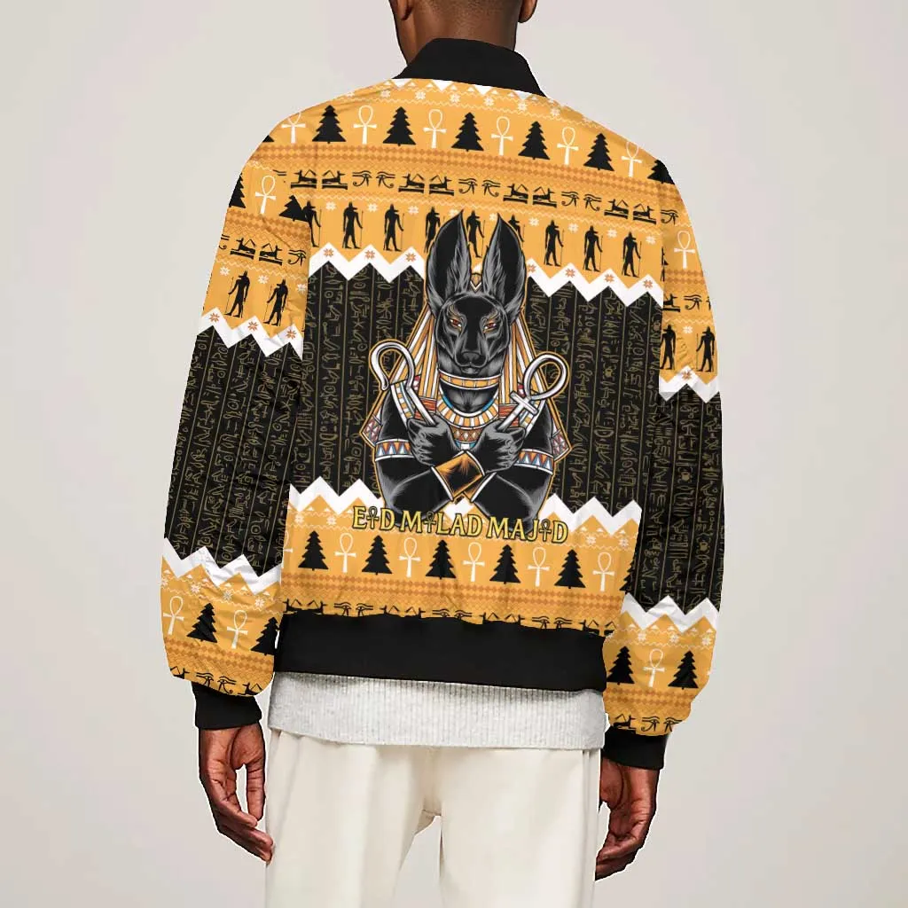 Afro Ancient Egyptian Bomber Jacket Anubis - Merry Christmas LT15