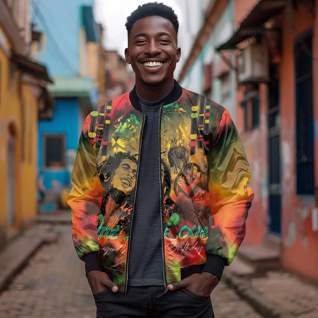 Afro-Jamaican Reggae Legend's Birthday Bomber Jacket One Love Jamaica LT03