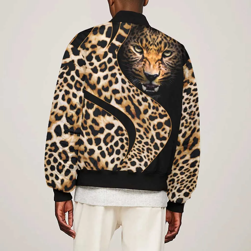 Afro Leopard Skin Pattern Bomber Jacket Version 01 LT9