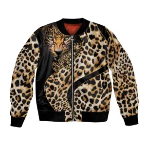 Afro Leopard Skin Pattern Bomber Jacket Version 01 LT9