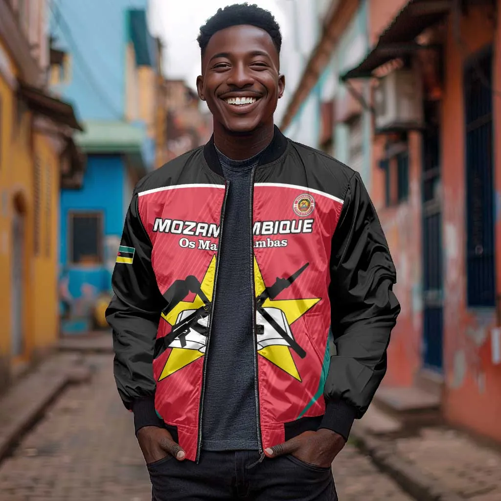Afro Mozambique Football Custom Bomber Jacket Go Os Mambas LT15