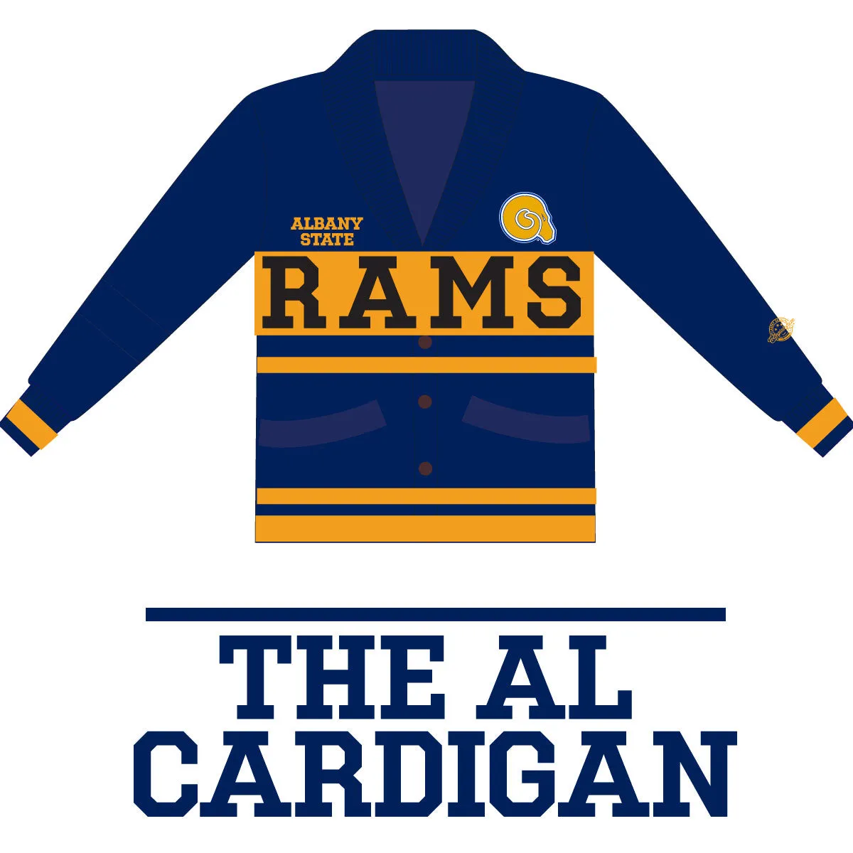ALBANY STATE  | THE AL Cardigan Dark Royal