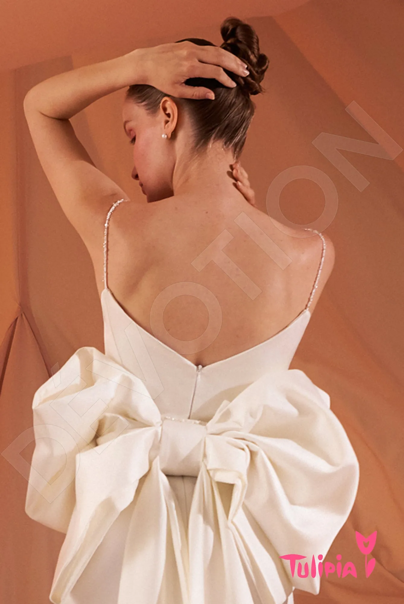 Alessandra Sheath/Column Straight across Milk Wedding dress