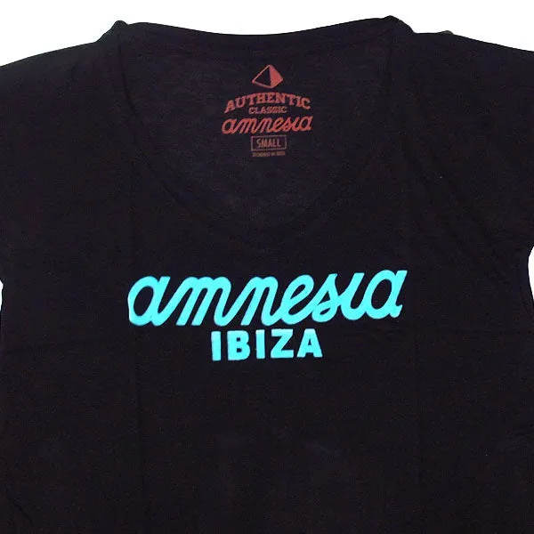 Amnesia Ibiza Classic Logo Women's Black T-Shirt