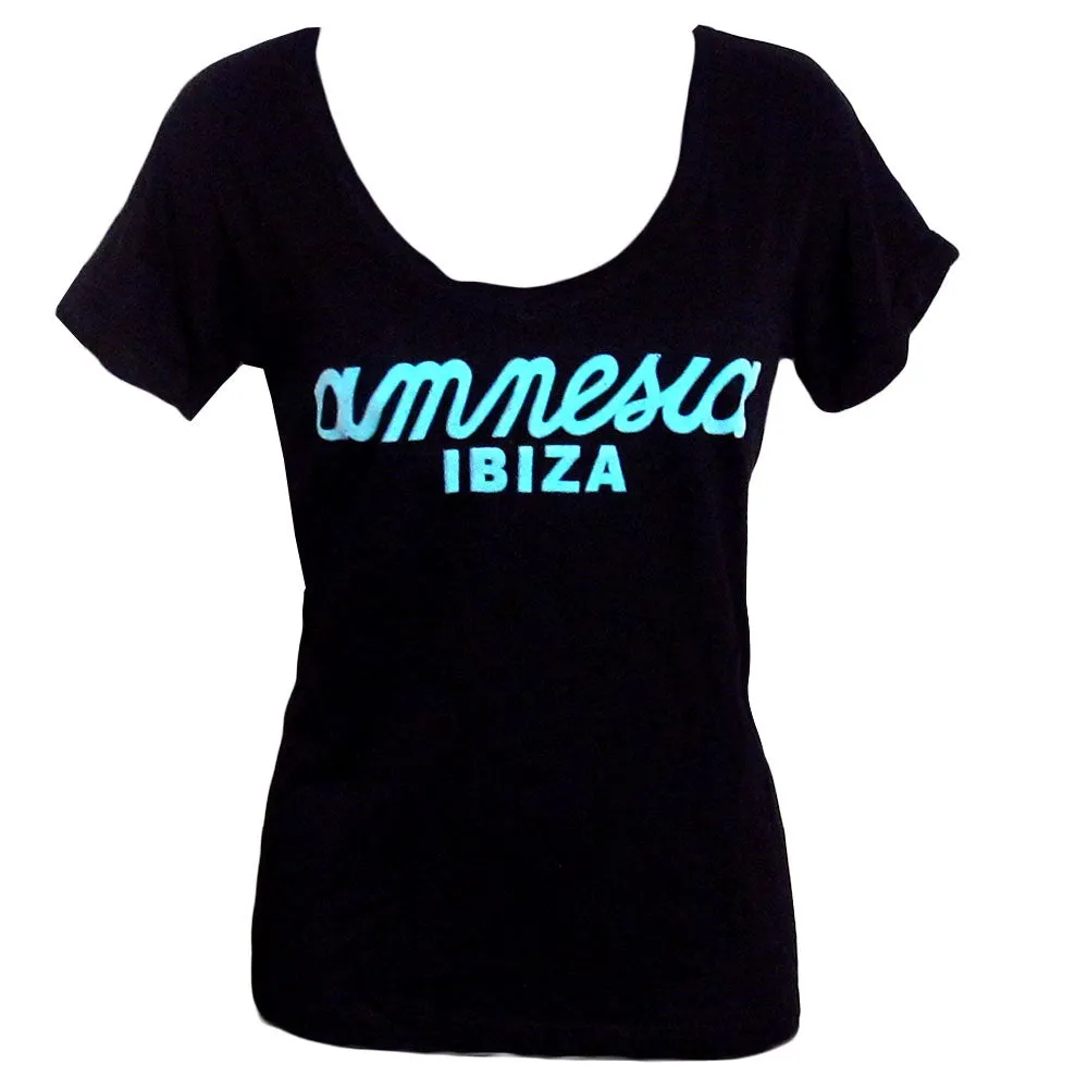 Amnesia Ibiza Classic Logo Women's Black T-Shirt