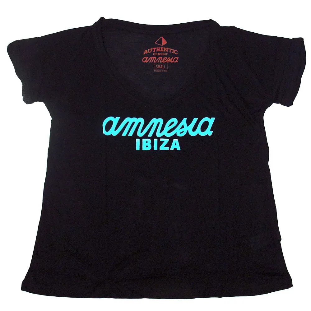 Amnesia Ibiza Classic Logo Women's Black T-Shirt