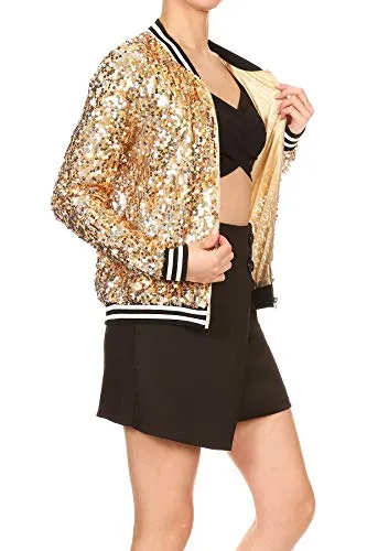 Anna-Kaci Sequin Front Zip Jacket