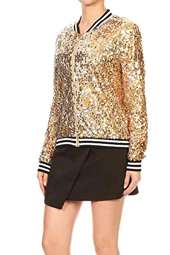 Anna-Kaci Sequin Front Zip Jacket