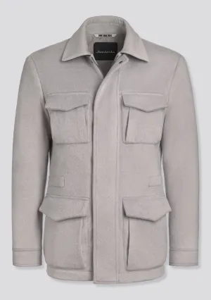 Ash Grey Blended Wool Winter Jacket Kired Collaboration