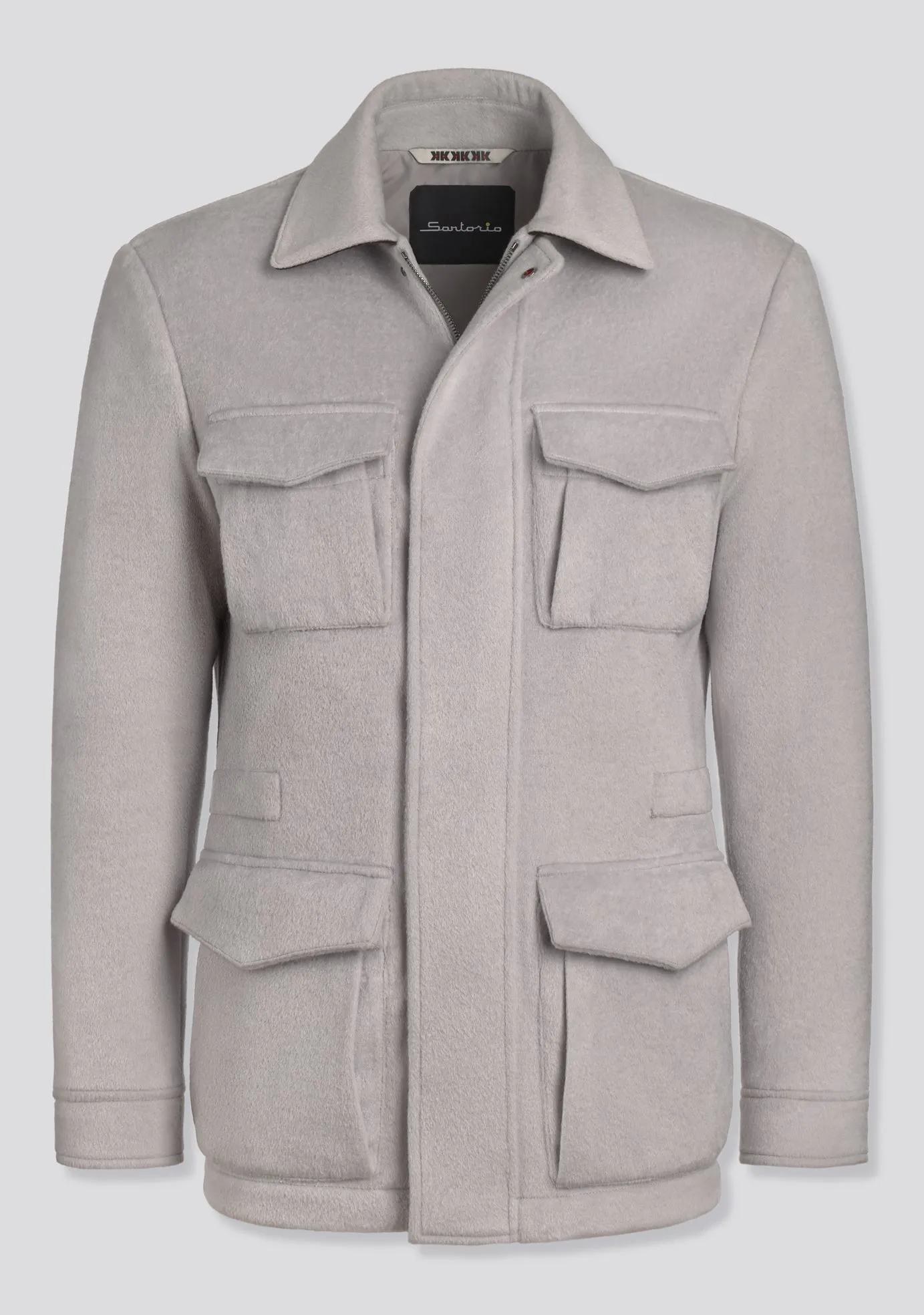 Ash Grey Blended Wool Winter Jacket Kired Collaboration