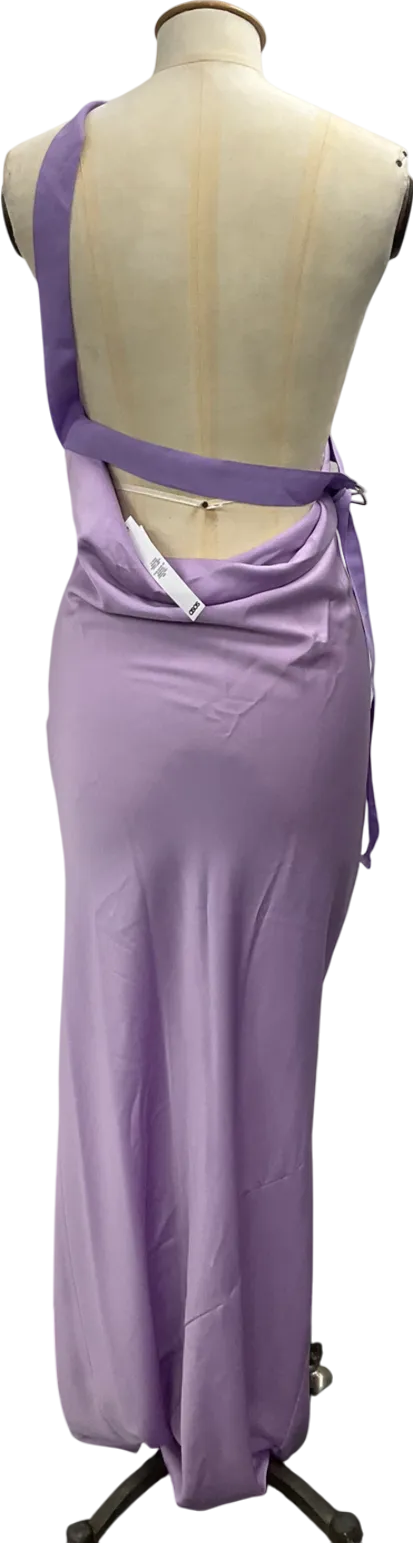 ASOS Purple One Shoulder Maxi Dress With Grosgrain Strap In Lilac UK 6