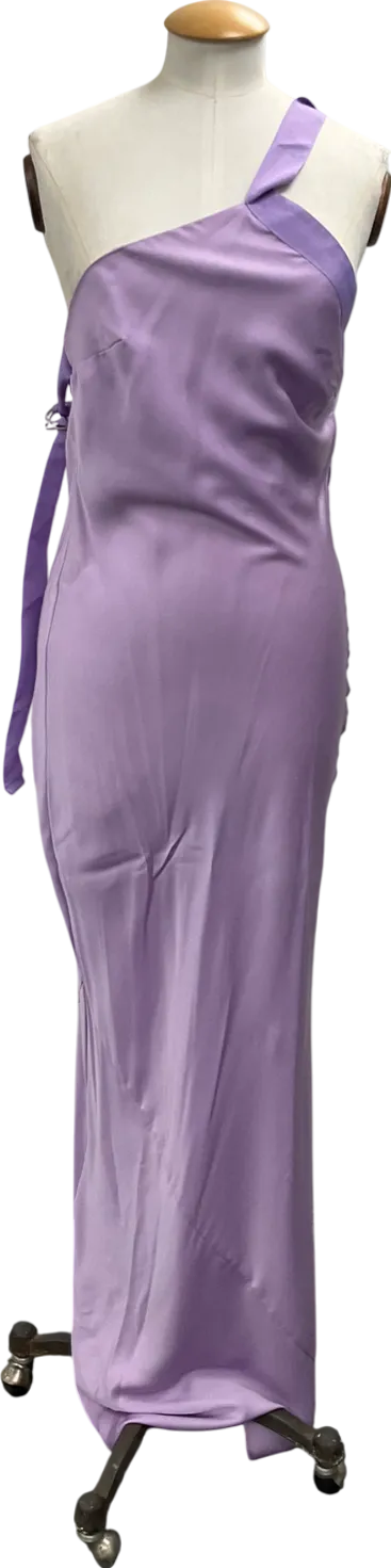 ASOS Purple One Shoulder Maxi Dress With Grosgrain Strap In Lilac UK 6