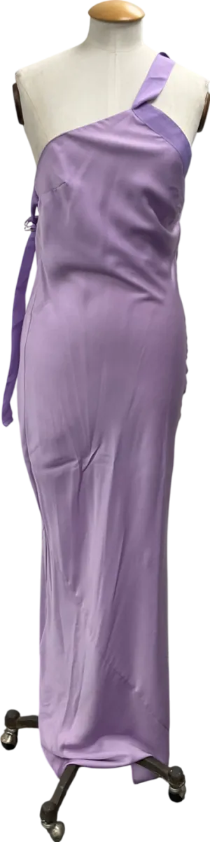 ASOS Purple One Shoulder Maxi Dress With Grosgrain Strap In Lilac UK 6