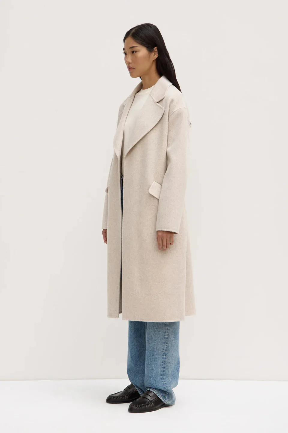 Assembly Label - Sadie Single Breasted Wool Coat (Oat Marle)