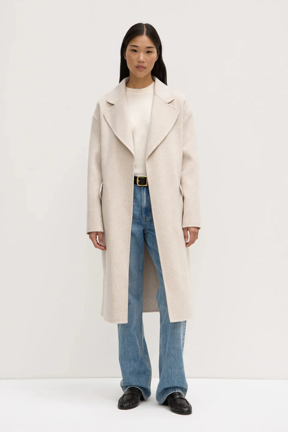 Assembly Label - Sadie Single Breasted Wool Coat (Oat Marle)