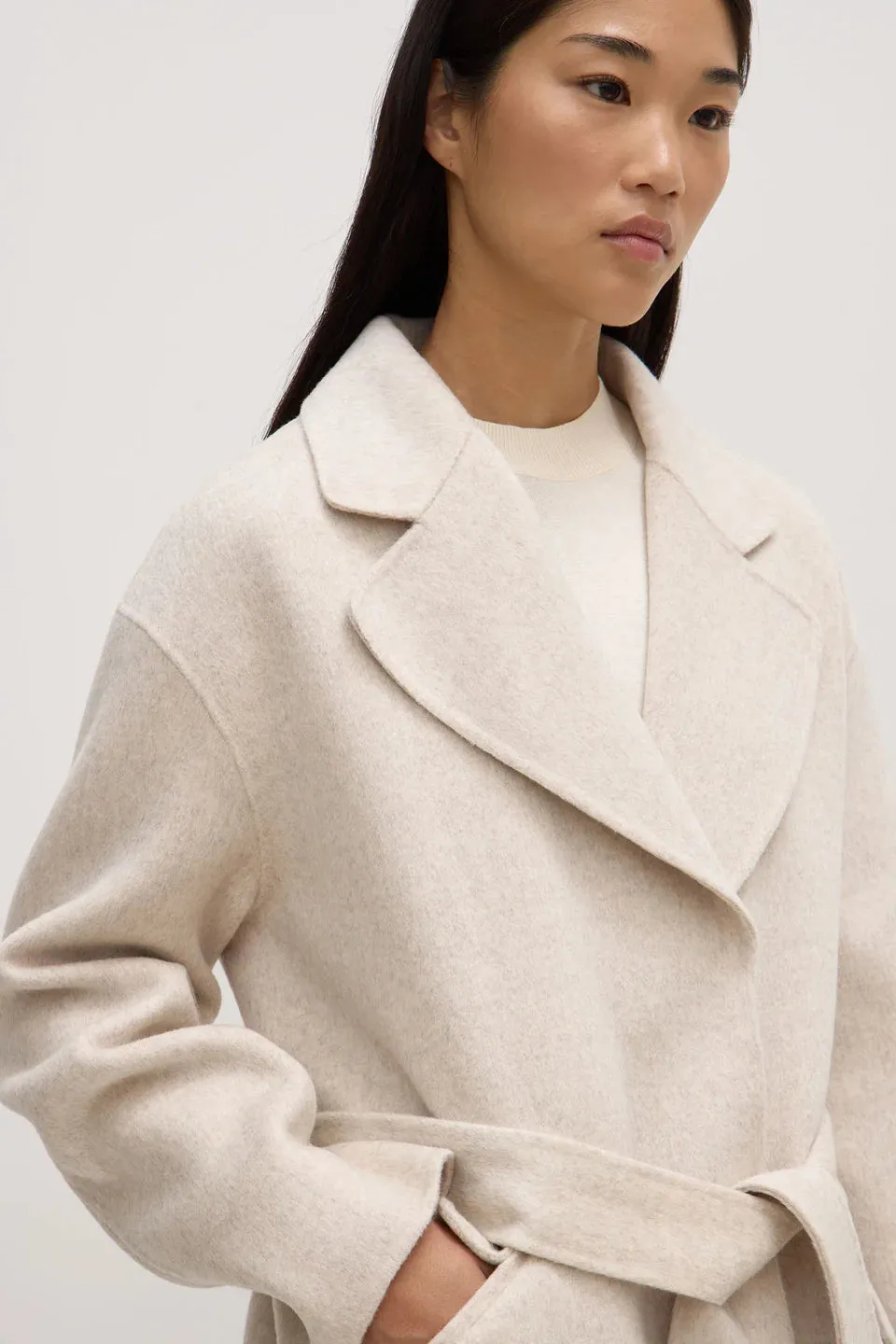 Assembly Label - Sadie Single Breasted Wool Coat (Oat Marle)