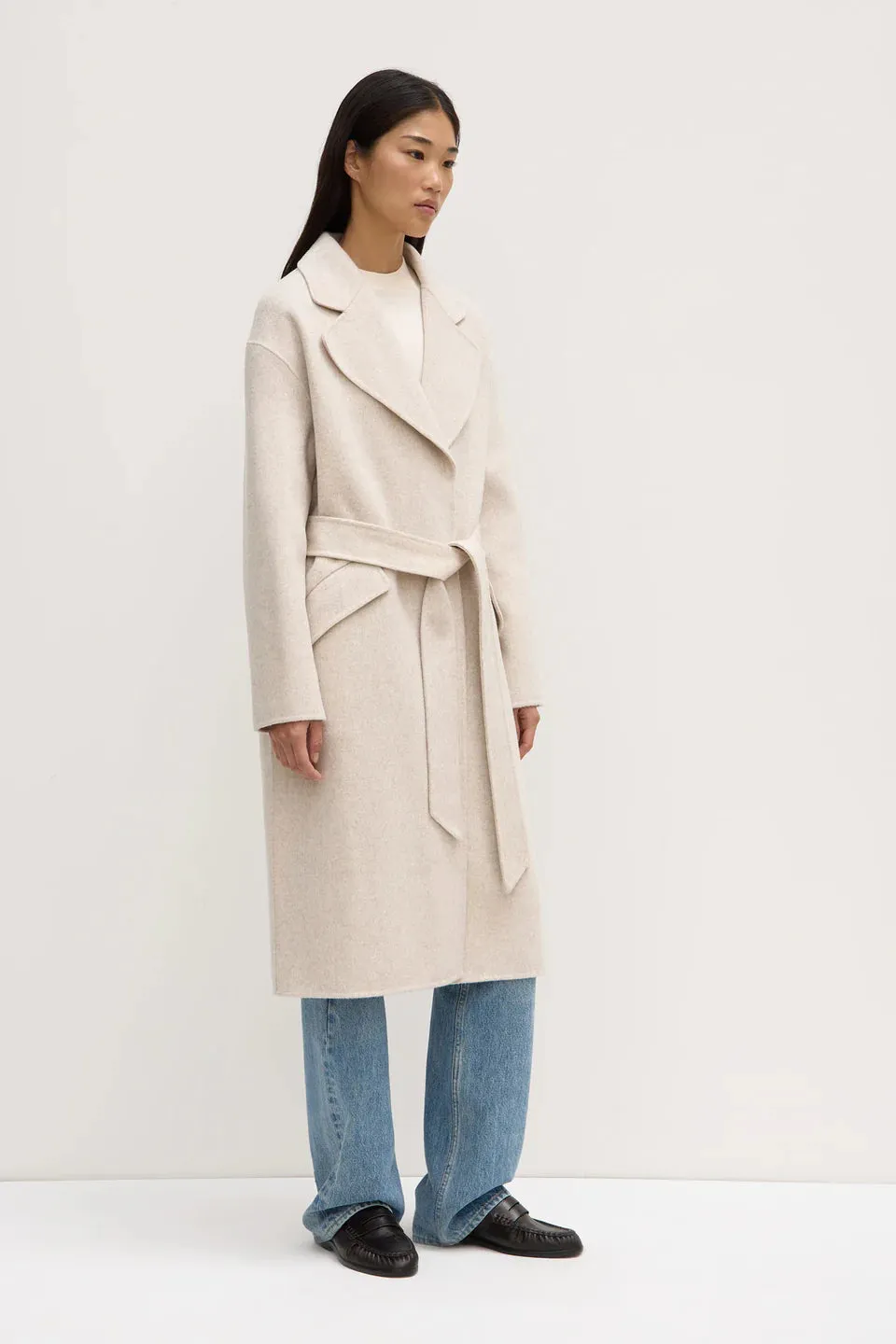 Assembly Label - Sadie Single Breasted Wool Coat (Oat Marle)