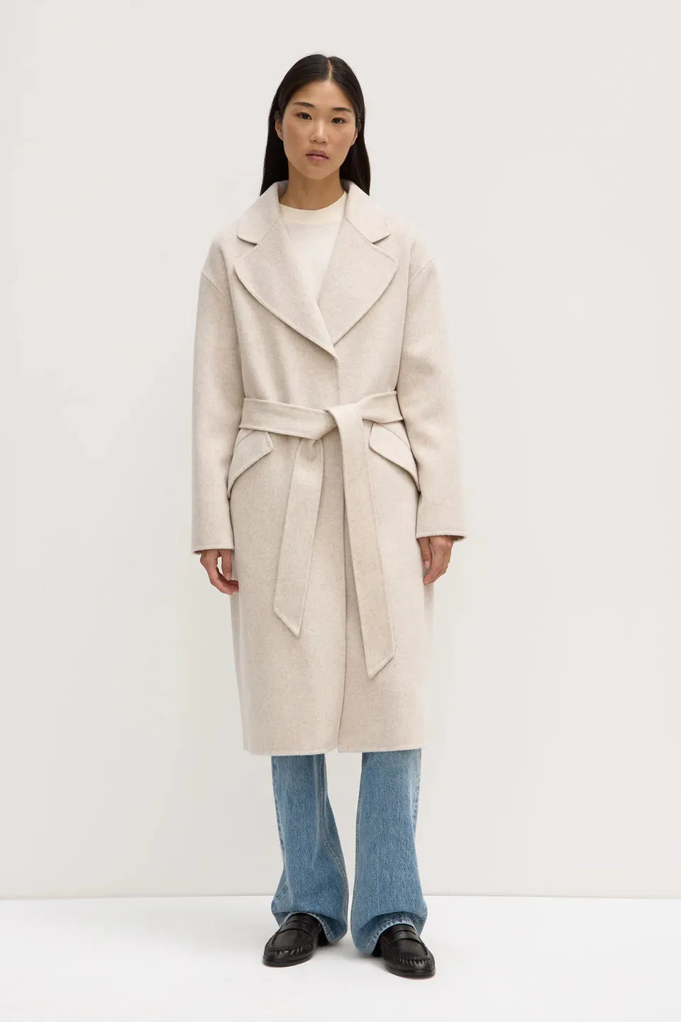 Assembly Label - Sadie Single Breasted Wool Coat (Oat Marle)